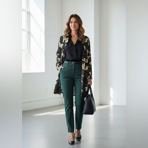 Thread Story Women’s Camo Open Front Long Layer Top Size Large